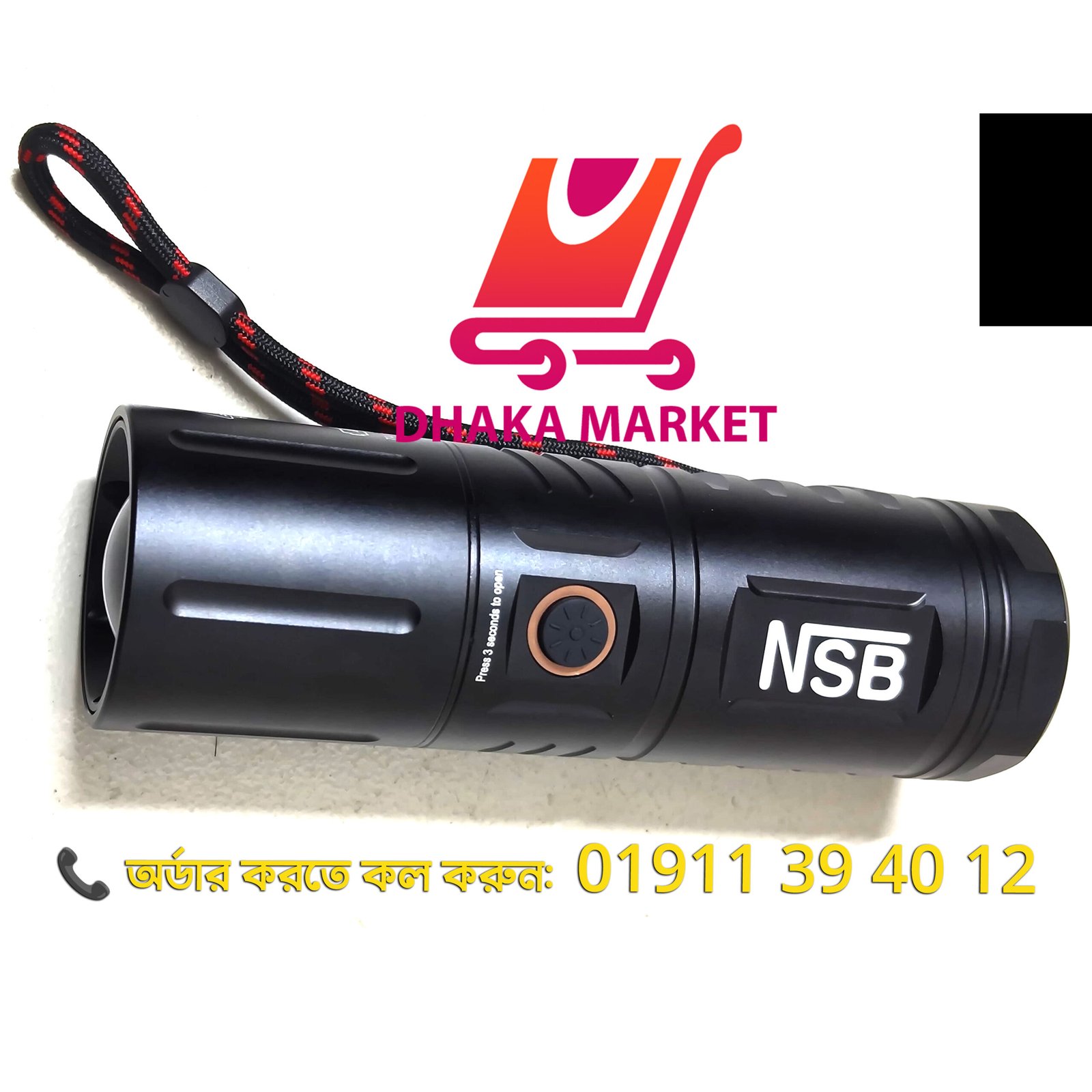 đĻ Rechargeable Waterproof Zoom LED Torch Light + Power Bank - Image 2